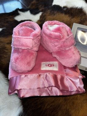 UGG Pink Bixbee Bootie and Lovey Blanket Baby